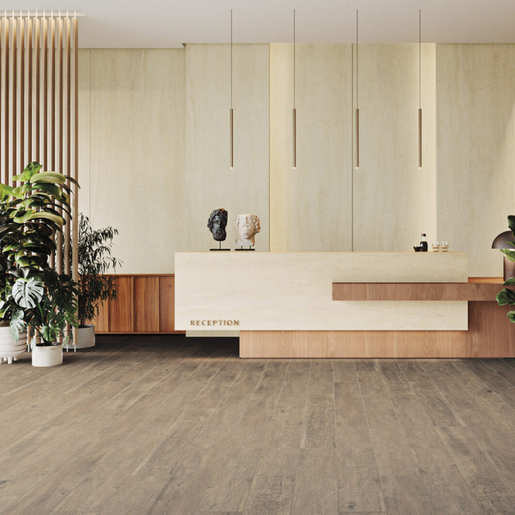 Сходинка з керамограніту Stopnica Sentimental Wood Brown Rect коричнева 8x1202x297 мм