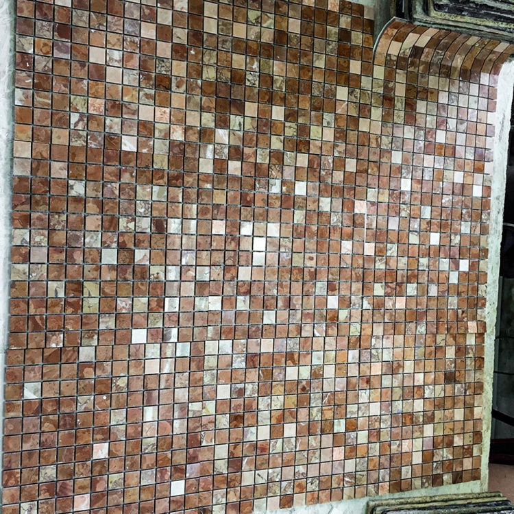 Мозаїка з мармуру Полірована МКР-2П (23x23) 6 мм Terracotta Mix