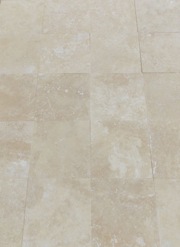 Плитка из травертина Light Filled and Honed 1,2х40,6х40,6 см, бежевая матовая заполненная шлифованная Export