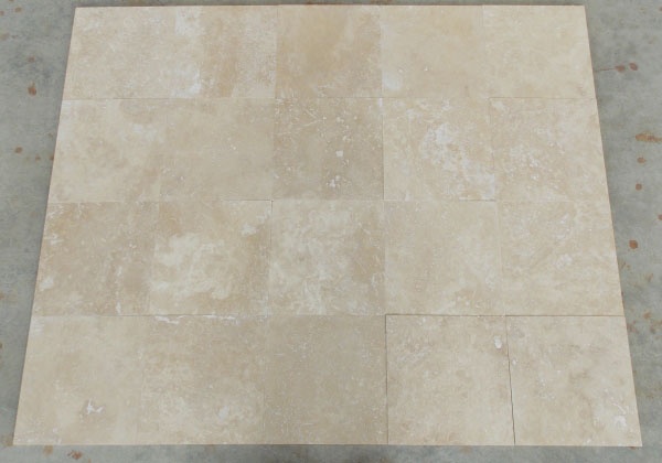 Плитка из травертина Light Filled and Honed 1,2х40,6х40,6 см, бежевая матовая заполненная шлифованная Export