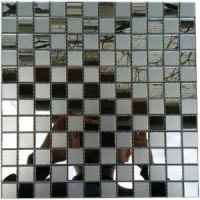 Мозаика зеркальная DecorStoneHub Zs-mix-SG графитовая с сатином 330х330 мм шахматный рисунок