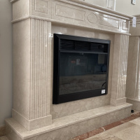 Портал для камина Bravo Оскар Botticino мрамор бежевый прямой Портал для камина Bravo Оскар Botticino мрамор бежевый прямой