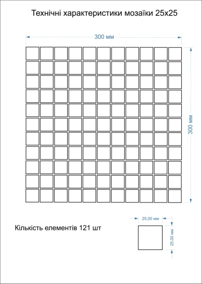 Мозаїка скляна Kotto Ceramica GMP 0825039 З print 39 300 x 300 х 8 ( 25 х 25 )
