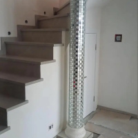 Мозаика зеркальная DecorStoneHub Zs-mix-ZS серебристая с сатином 330х330 мм шахматный узор на стену
