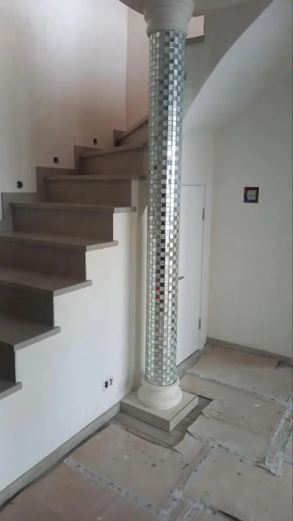 Мозаика зеркальная DecorStoneHub Zs-mix-ZS серебристая с сатином 330х330 мм шахматный узор на стену