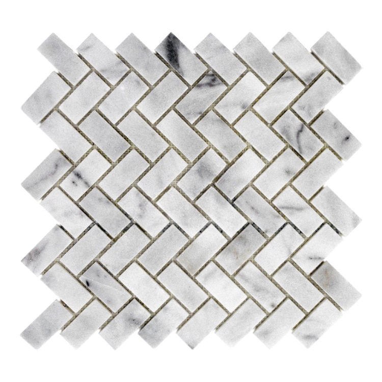Мозаїка з мармуру Матова МКР-5СВ (47x23) White Mix