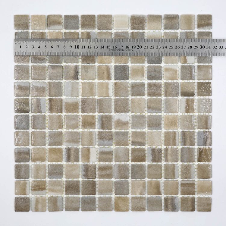 Мозаика стеклянная REVOLUT LIGHT BEIGE AquaMo