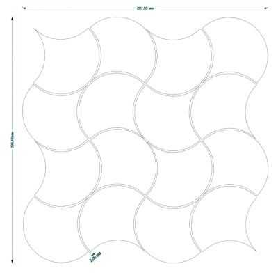 Мозаика керамическая Kotto Ceramica SCALES SC X 6024 White 300 x 300 x 9  ( 93 x 87 ) 0,075 м2