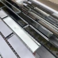Мозаика зеркальная DecorStoneHub Zs-stik-GS графитовая с сатином 338х320 мм стик для спальни и кухни