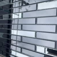 Мозаика зеркальная DecorStoneHub Zs-stik-GS графитовая с сатином 338х320 мм стик для спальни и кухни