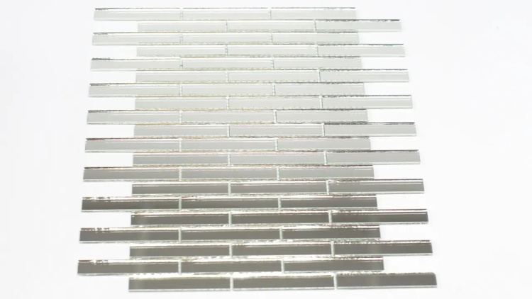 Мозаика зеркальная DecorStoneHub Zs-stik-Z серебристая 338х320 мм соломка для декора подиумов и сцен