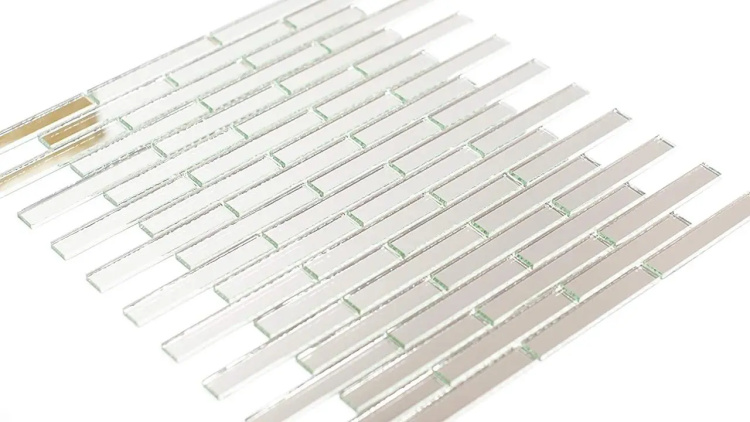 Мозаика зеркальная DecorStoneHub Zs-stik-Z серебристая 338х320 мм соломка для декора подиумов и сцен