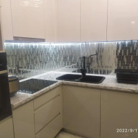 Мозаика зеркальная DecorStoneHub Zs-stik-ZS серебристая с сатином 338х320 мм стик для коридора и ниш
