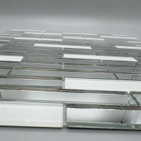 Мозаика зеркальная DecorStoneHub Zs-stik-ZS серебристая с сатином 338х320 мм стик для коридора и ниш