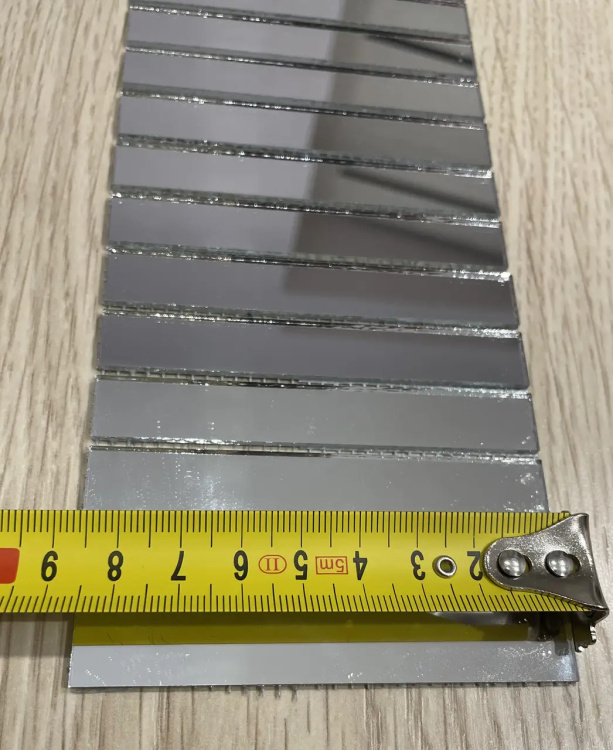 Мозаика зеркальная DecorStoneHub Zs-полоса-Z серебристая 1000х88 мм прямоугольный стик на обрамление