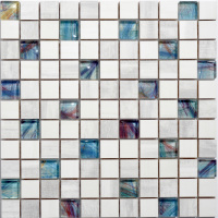 Мозаїка керамічна Kotto Ceramica СМ 3107 C3 laterizio griz/laterizio bianco/line glass 300 х 300 х 9 ( 25 х 25 )