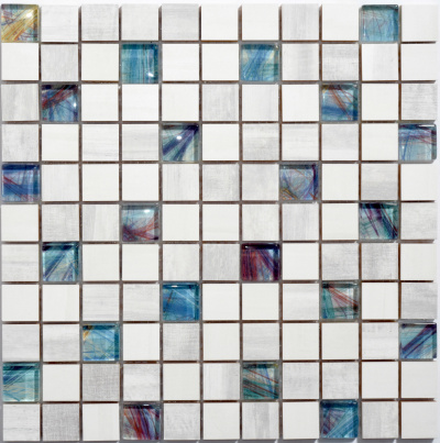 Мозаика керамическая Kotto Ceramica СМ 3107 C3 laterizio griz/laterizio bianco/line glass  300 х 300 х 9   ( 25 х 25 )