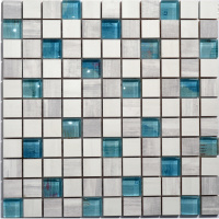 Мозаїка керамічна Kotto Ceramica СМ 3108 C3 laterizio griz/laterizio bianco/lgrunde glass 300 х 300 х 9 ( 25 х 25 )