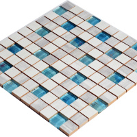 Мозаїка керамічна Kotto Ceramica СМ 3108 C3 laterizio griz/laterizio bianco/lgrunde glass 300 х 300 х 9 ( 25 х 25 )