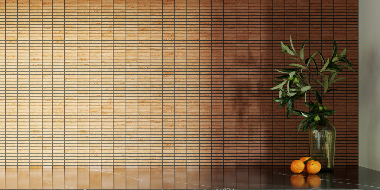 Мозаїка з керамограніту Kotto Ceramica MI7 10500511C Dorato 300 x 300 х 10 (прямокутник 10 x 50)