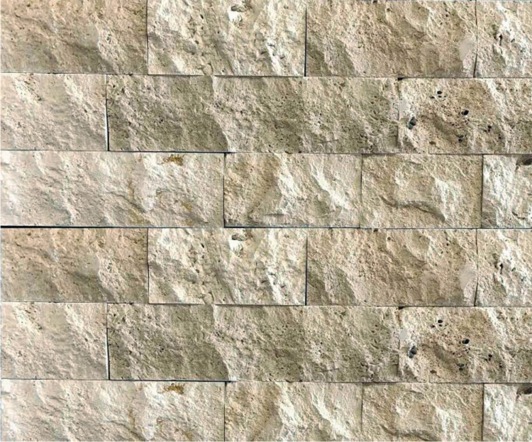 Плитка з травертину Classic Light Split Face 2х10см х FL (вільна довжина) бежева з колотою поверхнею